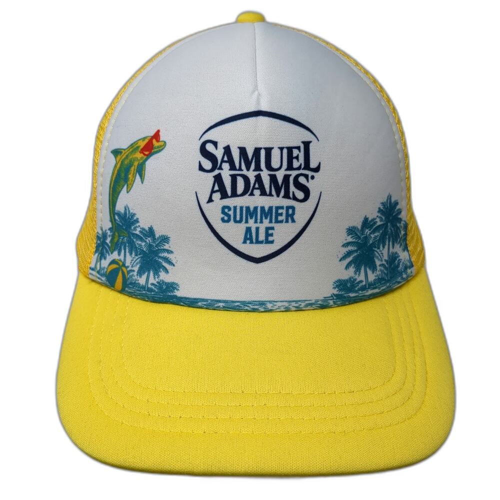 Samuel Adams Summer Ale Trucker Hat Yellow One Size Mesh Snapback Dolphin Beer